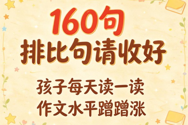 160句排比句请收好,孩子每天读一读,作文水平蹭蹭涨
