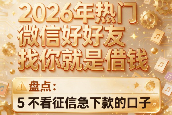 2026年热门微信好友找你就是借钱，盘点5个不看征信急下款的口子