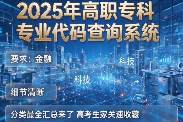 2025年高职专科专业代码查询系统 分类最全汇总来了 高考生家长速收藏