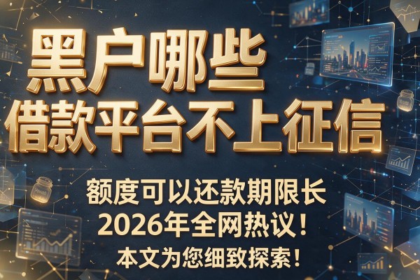 黑户哪些借款平台不上征信,额度可以还款期限长2026年全网热议!本文为您细致探索!