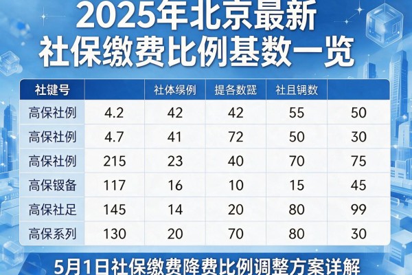 2025年北京最新社保缴费比例基数一览,5月1日社保缴费降费比例调整方案详解