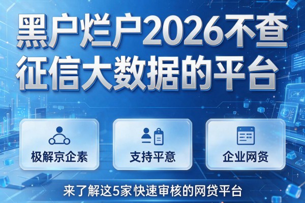 黑户烂户2026不查征信大数据的平台,来了解这5家支持快速审核的网贷平台