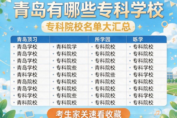 青岛有哪些专科学校 附所有专科院校名单大汇总 考生家长速看收藏