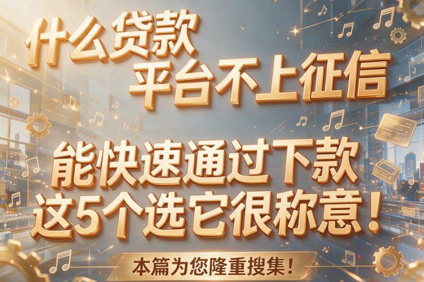 什么贷款平台不上征信,能快速通过下款这5个选它很称意!本篇为您隆重搜集!