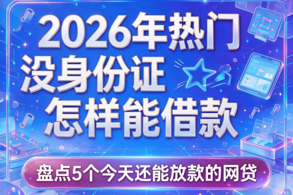 2026年热门没身份证怎样能借款,盘点5个今天还能放款的网贷
