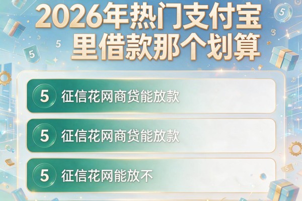 2026年热门支付宝里借款那个划算,详细阐述5个征信花网商贷能放款不