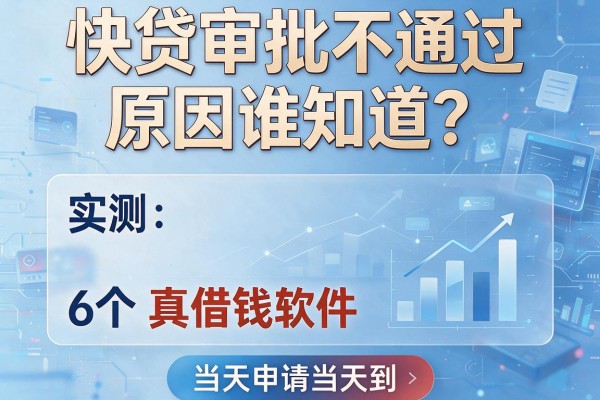 快贷审批不通过原因谁知道？实测6个真借钱软件，当天申请当天到
