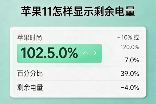 苹果11怎样显示剩余电量百分比