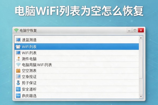 电脑WiFi列表为空怎么恢复