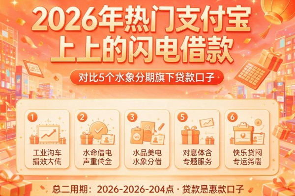 2026年热门支付宝上的闪电借款，对比5个水象分期旗下贷款口子
