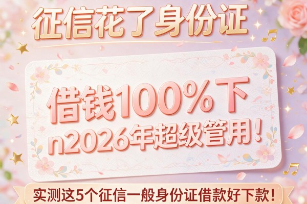 征信花了身份证借钱100%下n2026年超级管用!实测这5个征信一般身份证借款好下款的app