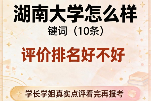 湖南大学怎么样 评价排名好不好(10条) 学长学姐真实点评看完再报考