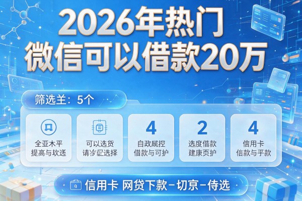 2026年热门微信可以借款20万,筛选5个信用卡网贷下款