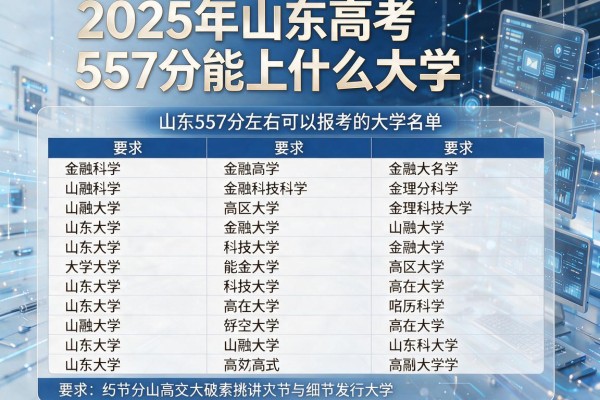 2025年山东高考557分能上什么大学,山东557分左右可以报考的大学名单