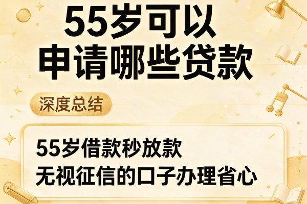 55岁可以申请哪些贷款,深度总结这五个55岁借款秒放款无视征信的口子办理省心