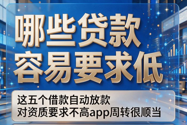 哪些贷款容易下款要求低,这五个借款自动放款对资质要求不高app周转很顺当