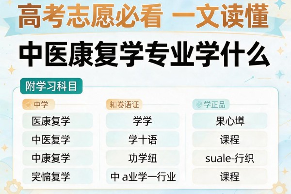 高考志愿必看 一文读懂中医康复学专业学什么 附学习科目和课程