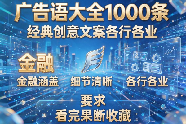 广告语大全1000条经典创意文案涵盖各行各业看完果断收藏