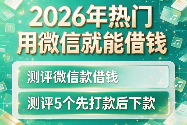 2026年热门用微信就能借钱,测评5个先打款后下款网贷