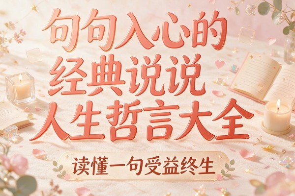 句句入心的经典说说人生哲言大全，读懂一句受益终生