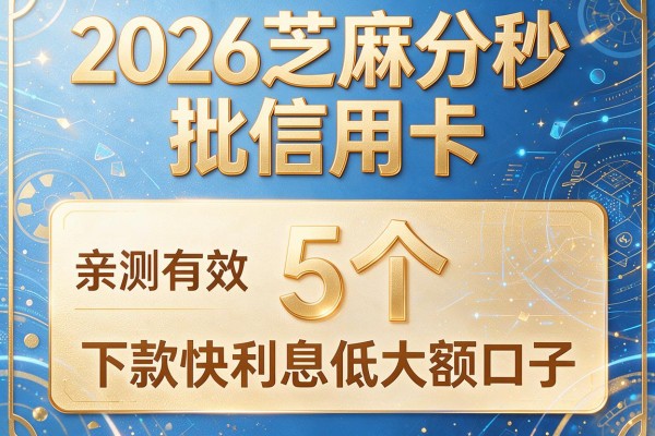 2026芝麻分秒批信用卡,亲测有效5个下款快利息低大额口子