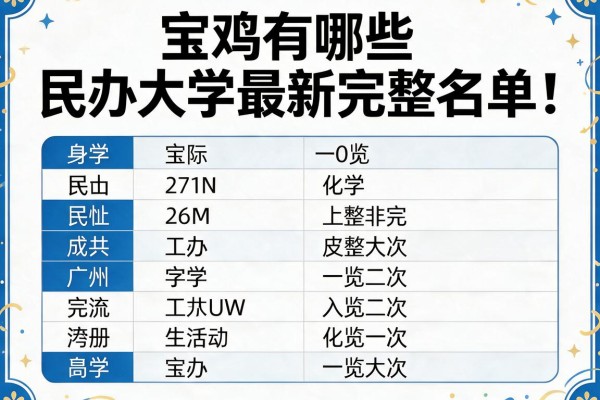 宝鸡有哪些民办大学最新完整名单一览