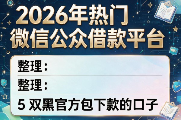2026年热门微信公众借款平台,整理5个双黑官方包下款的口子