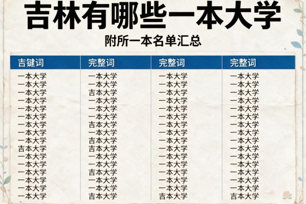 吉林有哪些一本大学 附所有一本大学完整名单汇总