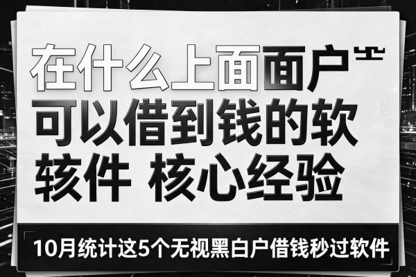 黑白户在什么上面可以借到钱的软件核心经验,10月统计这5个无视黑白户借钱秒过的软件