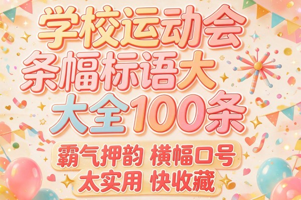 学校运动会条幅标语大全100条 霸气押韵横幅口号太实用快收藏