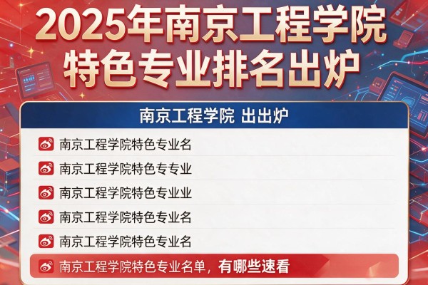 2025年南京工程学院特色专业排名出炉,南京工程学院特色专业名单有哪些速看