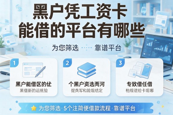 黑户凭工资卡能借的平台有哪些,为您筛选5个专注简便借款流程的靠谱平台
