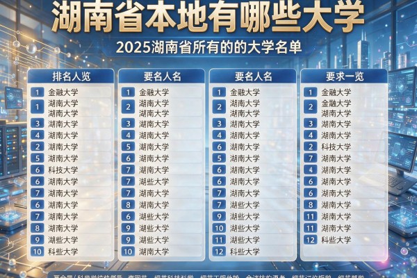 湖南省本地有哪些大学,2025湖南省所有的大学名单和排名一览