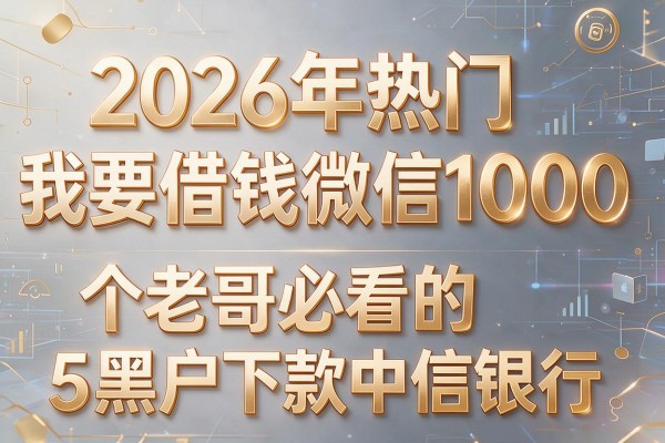 2026年热门我要借钱微信1000,老哥必看的5个黑户下款中信银行