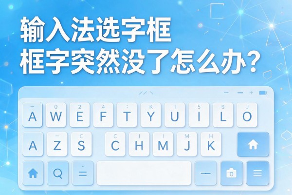 输入法选字框突然没了怎么办?