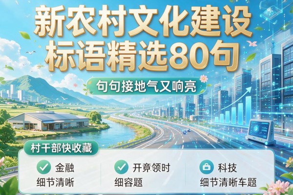 新农村文化建设标语精选80句,句句接地气又响亮,村干部快收藏