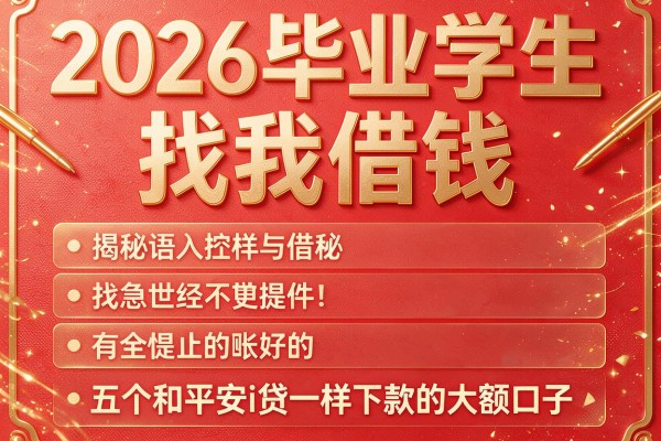 2026毕业学生找我借钱,揭秘五个和平安i贷一样好下款的大额口子
