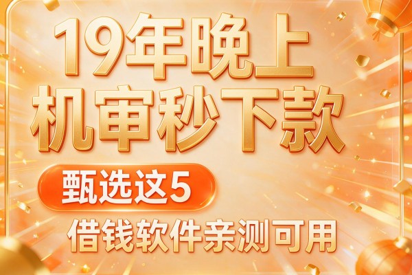 19年晚上机审秒下款，甄选这5款借钱软件亲测可用