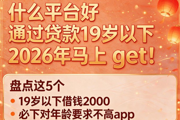 什么平台好通过贷款19岁以下2026年马上 get!盘点这5个19岁以下借钱2000必下对年龄要求不高app