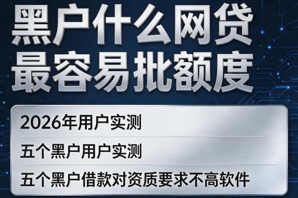 黑户什么网贷最容易批额度,2026年用户实测五个黑户借款对资质要求不高软件