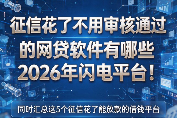 征信花了不用审核通过的网贷软件有哪些2026年闪电平台！同时汇总这5个征信花了能放款的借钱平台