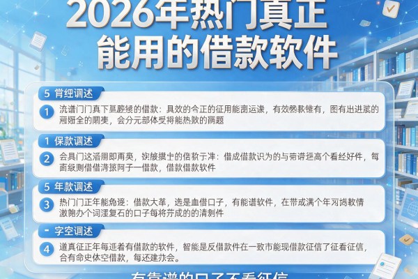 2026年热门真正能用的借款软件，详细阐述5个有靠谱的口子不看征信