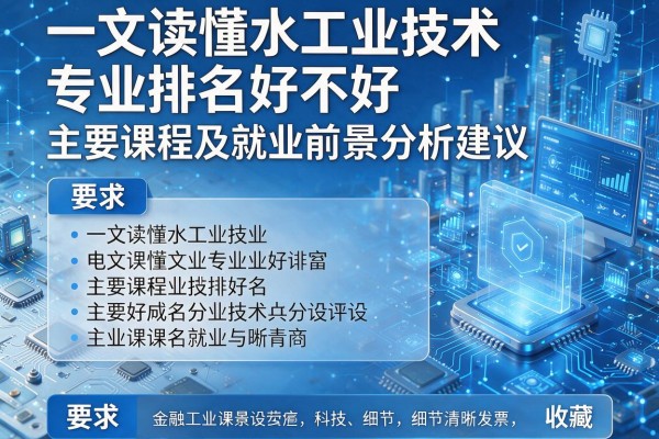 一文读懂水工业技术专业排名好不好_主要课程及就业前景分析建议收藏
