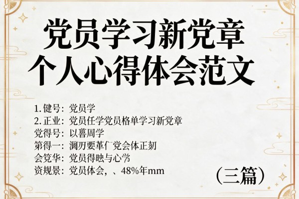党员学习新党章个人心得体会范文(三篇)
