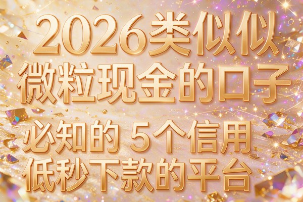 2026类似微粒现金的口子，必知的5个信用低秒下款的平台