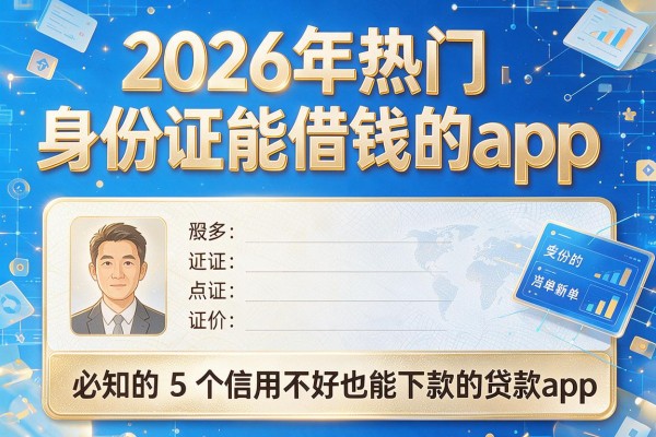2026年热门身份证能借钱的app,必知的5个信用不好也能下款的贷款app