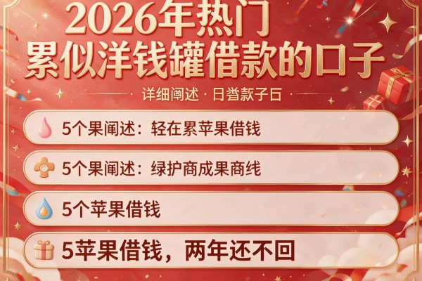2026年热门累似洋钱罐借款的口子，详细阐述5个苹果借钱两年还不回
