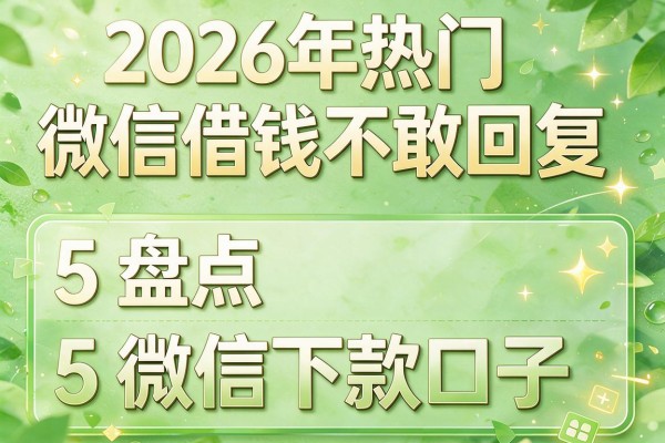 2026年热门微信借钱不敢回复,盘点5个微信下款口子