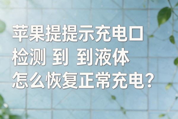 苹果提示充电口检测到液体怎么恢复正常充电?