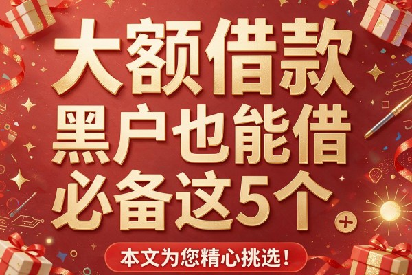 大额借款 黑户也能借必备这5个,本文为您精心挑选!